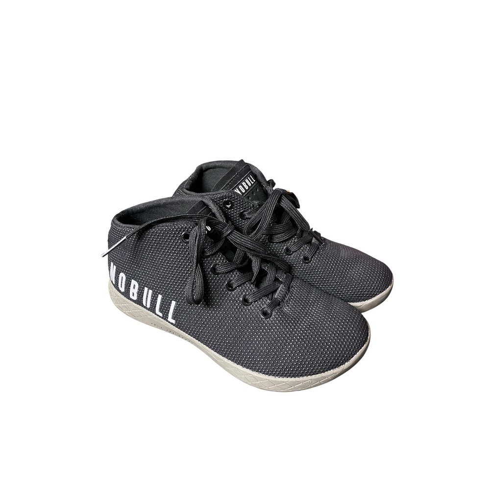 NOBULL Mid Trainer Black Grey SuperFabric Cross Training Shoes Mens 6 Womens 7.5